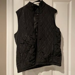 Black Full Zip Puffer Vest Jacket